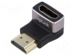 Adapter | HDMI socket,HDMI plug 90&deg; up/down | HDMI 2.1 | black