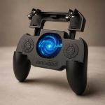 Mobile gaming grip holder Riff RF-SR-FAN-2000 with cooler and 2000mAh battery, black
