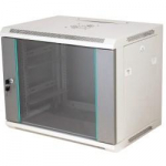 Q-LANTEC 19" 18U wall-mounted rack 600x450, glass door, grey