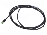 Cable: for sensors/automation | M8 | PIN: 3 | straight | 2m | plug | 60VDC