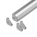 T&ouml;&ouml;riistad ja m&otilde;&otilde;teseadmed // Uued tooted t&ouml;&ouml;riistade, tarvikute kategoorias // Zestaw: profil aluminiowy do taśm LED, 2000 x 18 x 18 mm, narożny, srebrny, klosz mleczny, 4 zaślepki