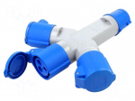 Power splitter | IEC 60309 2P+E socket,IEC 60309 2P+E plug