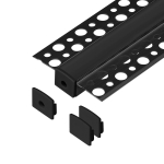 T&ouml;&ouml;riistad ja m&otilde;&otilde;teseadmed // Uued tooted t&ouml;&ouml;riistade, tarvikute kategoorias // Zestaw: profil aluminiowy do taśm LED, 2000 x 55 x 13 mm, podtynkowy, czarny, klosz czarny, 4 zaślepki
