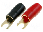 Terminal: fork | M5 | 35mm2 | gold-plated | insulated | red and black