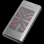 EEM2-20GD USB-C 20Gbps Dual M.2 NVMe SSD CLONE MASTER Enclosure. External USB-C 20Gbps metal box for two M.2 NVMe SSD disks with cloning functionality.