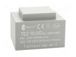 Transformer: encapsulated | 10VA | 230VAC | 15V | 666.6mA | IP00 | 280g