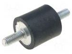 Vibration damper | M10 | &Oslash;: 50mm | rubber | L: 20mm | Thread len: 28mm