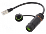 Extender Ethernet | U/FTP | Cat 6a | RJ45 socket,RJ45 plug | 0.25m