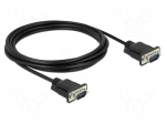 Cable | D-Sub 9pin plug,both sides | PVC | Len: 3m | black | &Oslash;cable: 5mm