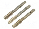 Tap-set | M8 | 1.25 | L: 63mm | Holder: square,hand | 4.9mm | 3pcs.
