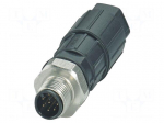 Connector: M12 | plug | PIN: 8 | 30V | straight | IP65 | IDC | Contacts: CuSn