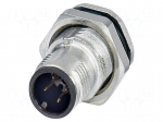 Connector: M12 | socket | PIN: 4 | male | 250V | straight | THT | A code