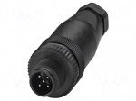 Connector: M12 | plug | PIN: 5 | 48V | straight | IP67 | screw terminal