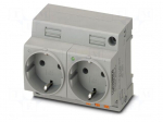 Connector: AC supply | socket | female | 16A | PIN: 3 | push-in | grey