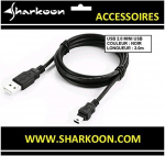 Sharkoon USB 2.0 A-B Mini black 3,0m