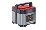 Steba DD 1 ECO Electric Pressure Cooker and Steamer, Silver/Red