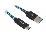 Sharkoon USB 3.1 A-C black / blue 0.5m - Aluminum + Braid