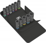 Wera 8790 C Impaktor Deep Set 1, 11 pieces, socket wrench (black, 1/2", in textile box)
