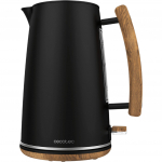 Cecotec ThermoSense 400 Black Woody Electric Kettle, black/wood, 3,000 watts, 1.7 liters