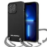 Karl Lagerfeld KLHCP13LPMK Leather Textured and Chain Hardcase for iPhone 13 Pro / 13 6,1" / black