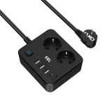 Kodukaubad // Pikendusjuhtmed // Listwa, 2 gniazda 2p+z oraz gniazdami usb a, usb c, 2m, schuko; kel