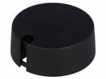 Knob | with pointer | plastic | &Oslash;shaft: 6.35mm | &Oslash;40x16mm | black