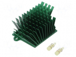 Heatsink: extruded | grilled | BGA | green | L: 41mm | W: 45mm | H: 25mm