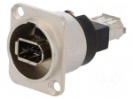 Coupler | IEEE1394 socket,both sides | FT | shielded | metal | 19x24mm