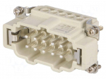 Connector: HDC | contact insert | male | DE | PIN: 10 | 10+PE | size D10B