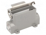 Enclosure: for HDC connectors | size 16A | with latch | angled | M25