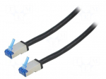 Patch cord | S/FTP | 6a | stranded | Cu | PE | black | 15m | 26AWG
