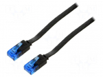 Patch cord | U/UTP | 6a | stranded | Cu | PVC | black | Len: 5m | 32AWG