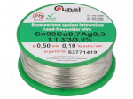 Soldering wire | Sn99Ag0,3Cu0,7 | 500um | 100g | lead free | 216&divide;227&deg;C