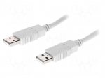 Cable | USB 2.0 | USB A plug,both sides | 5m | grey | Core: CCA
