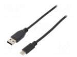 Cable | USB 2.0 | USB A plug,USB C plug | 500mm | black