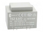 Transformer: encapsulated | 6VA | 230VAC | 18V | 18V | 166.6mA | 166.6mA