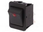 ROCKER | DPST | Pos: 2 | ON-OFF | 16A/250VAC | black | neon lamp,point