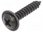 Screw | 100pcs | 17mm | steel | black | Thread: 3,9
