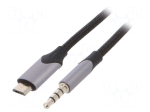Cable | Jack 3,5mm 4pin plug,USB B micro plug | nickel plated | 1m