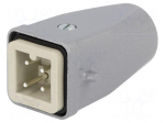 Connector: HDC | plug | male | EPIC KIT | PIN: 4 | 23A | 400V | 3+PE | M20