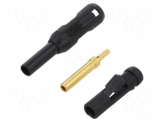 Laboratory connector: 2mm banana | socket | 38.2mm | black | Medical