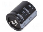Capacitor: electrolytic | SNAP-IN | 15000uF | 25VDC | &Oslash;30x35mm | &plusmn;20%