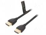 Cable | HDMI plug,both sides | PVC | HDMI 2.0 | 3m | black | 32AWG