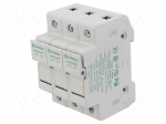 Fuse holder | 10.3x38mm | for DIN rail mounting | 30A | 600V | Poles: 3