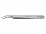 Tweezers | 120mm | Blades: curved,narrowed | Blade tip shape: flat