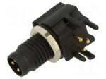 Connector: M8 | male | PIN: 3 | 3A | 60V | IP67 | angled 90&deg; | socket
