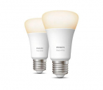 Philips Hue silti balta 9W A60 E27 gudrā spuldze EU 2P 929001821623 8719514319028