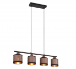 Trio Davos piekarama lampa 4-pc E14 matt black/greige brushed steel R31554041 4017807574333