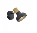 Trio Latika spotlight 1-pc E14 matt black/wood gaismeklis R81521032 4017807576979