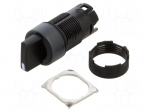 Switch: rotary | 16mm | Stabl.pos: 2 | black | none | Harmony XB6 | Pos: 2